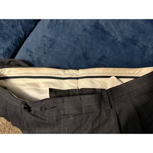 LAUREN RALPH LAUREN Gray Pinstripe Wool Suit Set Jacket Blazer Pants Sz 42R READ - Picture 12 of 16